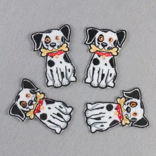 2PCS Spotty Dog Patch Iron on Embroidery Applique for Clothing Cute Stickers for Clothes DIY Apparel Accessories Wholesale