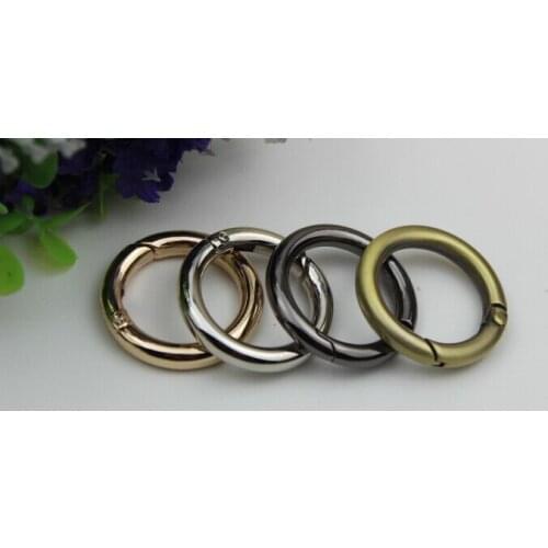 30pcs/ lot DIY bag accessories 2.5 cm inner diameter 1 inch opening spring coil connection buckle Gold silver color