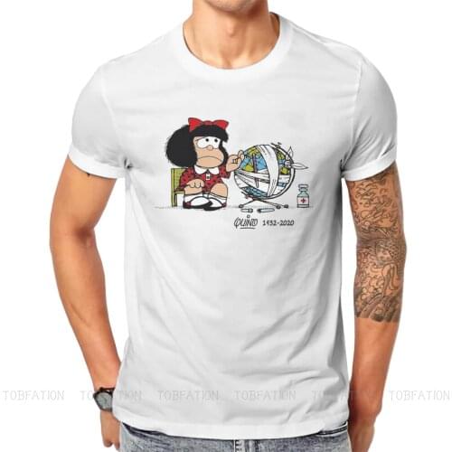 Adios Quino Mafalda Quino Comics Manga Girl Tshirt Top Cotton Oversized O-Neck Mens Tops Harajuku Men T shirt