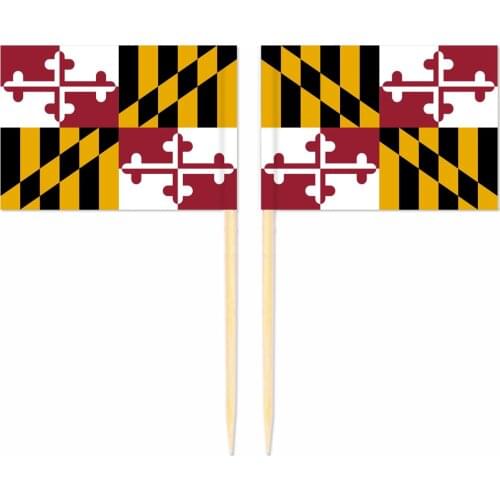 America Maryland Toothpick Flag United States 3.5X2.5CM Cake Topper Party Cupcake Wedding Lovely Baking Dessert Decorations