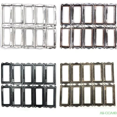 Antique Brass Metal Label Pull Frame Handle File Name Card Holder For Furniture Cabinet Drawer Box Case Bin 4 Colors 10 Pcs