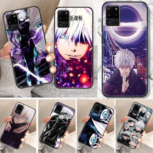 Satoru Gojo Jujutsu Kaisen Anime Phone case For Samsung Galaxy Note 4 8 9 10 20 S8 S9 S10 S10E S20 Plus UITRA Ultra black art