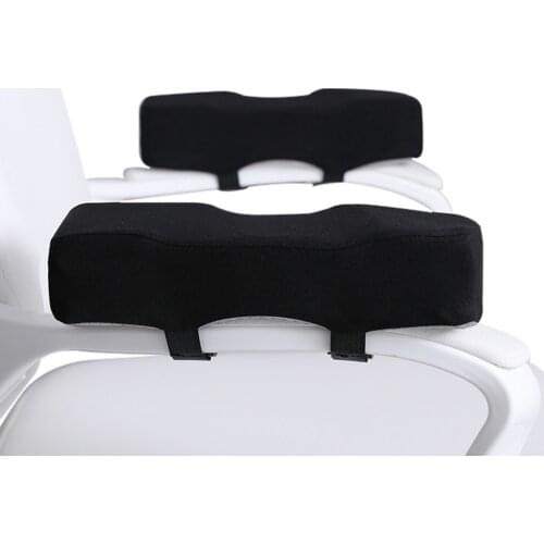 Black Arm Rest Pillow Chair Armrest Pads Memory Foam Extra Thick Soft Groove Design Elbow Pillow Pressure Relief Office Chair