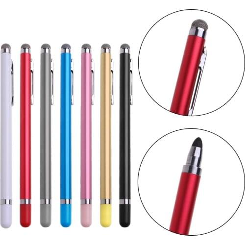 2 in 1 Capacitive Stylus Pen Fiber Tip & Cloth Head High-Sensitivity and Precision Universal Touch Screens Drawing Pen