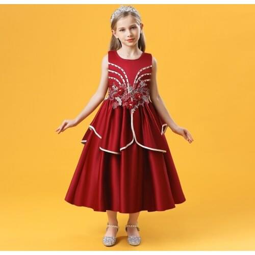 Childrens Dresses 2021 Autumn Teens Girls Dresses Party Princess Dress Kids Evening Dresses For Girls Wedding Dress 3-12 Years