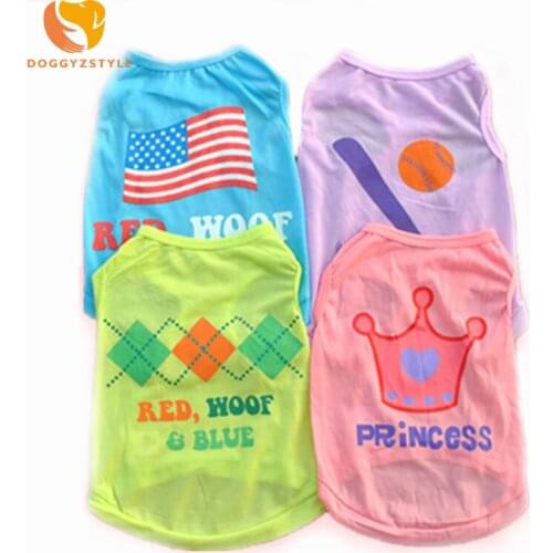DOGGYZSTYLE Breathable Summer Dog Vest Shirt Clothes For Small Dogs Puppy Cat Cotton Apparel Ropa Para Perros 7 Style