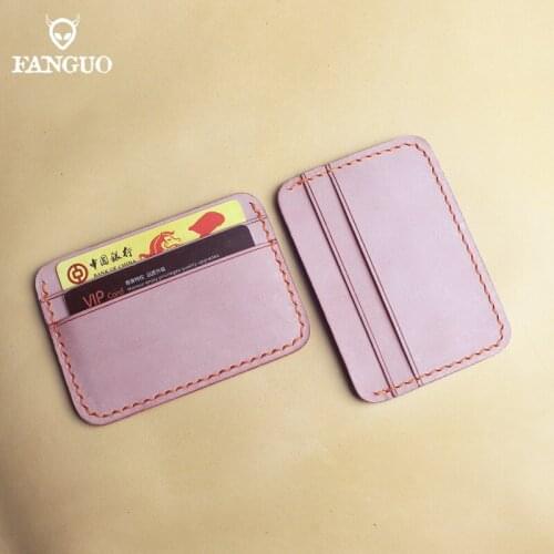 4 Pcs Mens Credit ID Card Holders 4 Card Slots And 1 Coin Purse Genuine Leather Business Unisex Wallet Wholesale