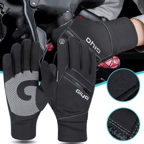 2021 Hot Winter Touch Screen Black Gloves Men Women Skiing Warm Waterproof Windproof Gloves Riding Zipper Gloves Dropshipping B2