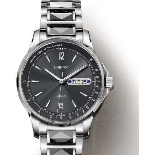 LOBINNI Switzerland mens watches,men automatic watch luxury man self wind mechanical wristwatch waterproof clock dress relogio