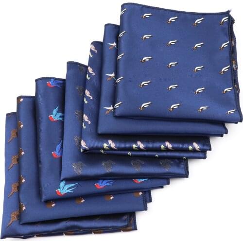 Men Suits Polyester Designer Handkerchiefs Animal Bird Astronaut Floral Pattern Pocket Square Wedding Party Casual Accessories