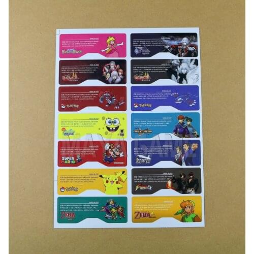 12sets=168pcs Customer Design for GBA SP Label Sticker For GBA SP Console Back Tag