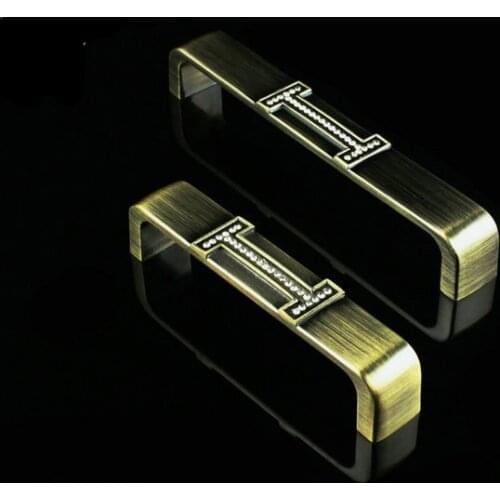 New High Quality European Classic Crystal Zinc Alloy Antique Bronze Cabinets Handle/Pull Handle Knob