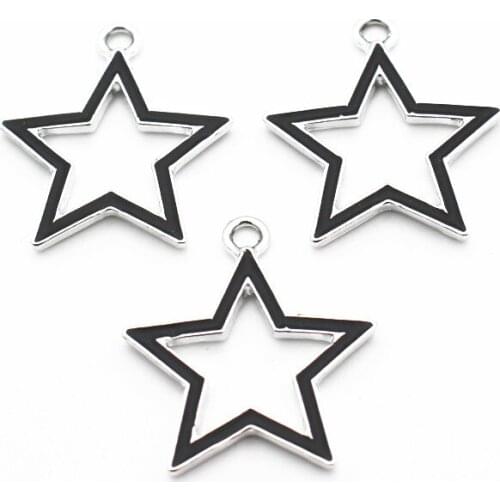 Wholesale 20pcs/lot Alloy Star Dangle Charms Lobster Clasp Hanging Charm For Pendant Earrings Floating Charms Jewelry