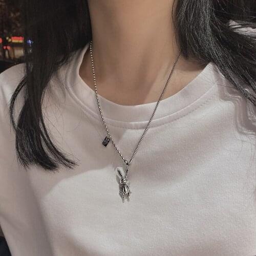 Hip-hop Rabbit Both Chain Sweater Necklace Woman Wind All Over The Neck Design Feel Temperament Clavicle Chain Tide