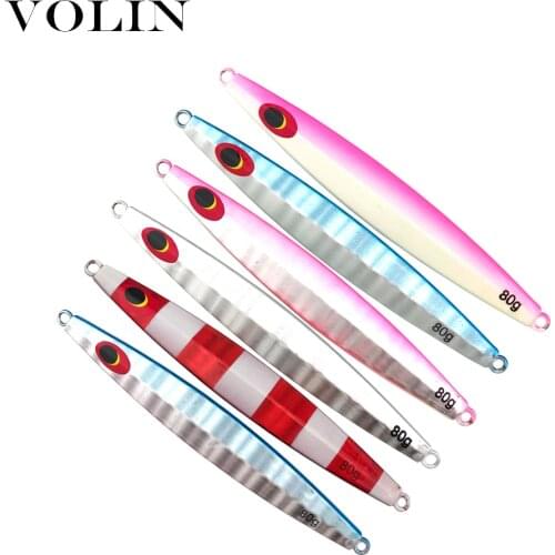 VOLIN NEW 1pc Slow Jigging Fishing Lure 40g 60g 80g 110g Hard Lure Fishing Metal Jig SaltWater Lead Fishing Accessories