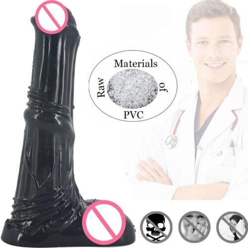 Strap-on Animal Long Horse Wolf Dildo Penis Suction Cup Sex Toys For Women Adults Couples Vagina Anal Plug Masturbator 17 Size