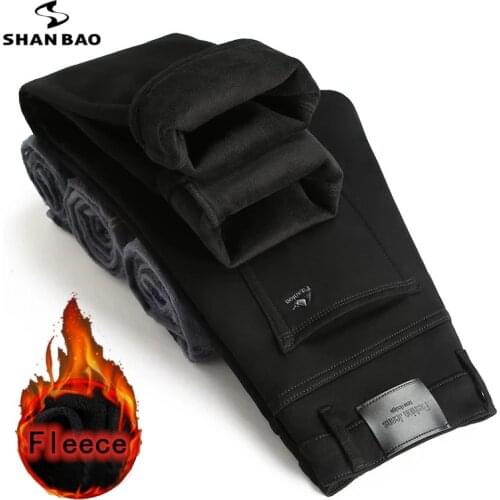 SHAN BAO Mens Winter Jeans