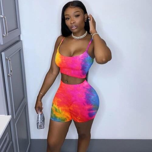 Co Ord Tracksuit Women Clothing Sets for Summer Two Piece Set Crop Top Biker Shorts Sweat Suits Sexy Club Outfits Ensemble Femme