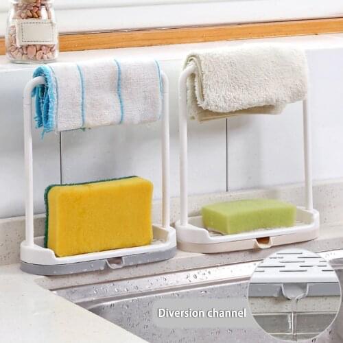 Wiping Rag Water Rack PP Kitchen Storage Dishcloth Drain Holder Detachable With A Sink Port Bathroom Kitchen Organizer Supplies