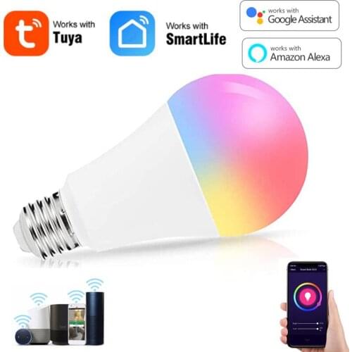 Tuya WiFi+Bluetooth-compatible 9W E27 Smart Bulb LED RGB Lamp Smart Life/Tuya App Remote Control Work With Alexa Google Home