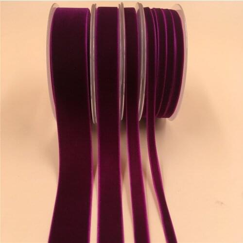 6MM,9MM,15MM,25MM V034 Fuchsia Nylon Single Face Velvet Ribbon