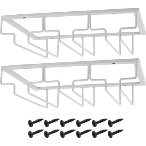 Wine Glass Rack Under Cabinet Hanging Stemware Rack, Metal Wine Glass Holder Under Shelf for Bar Kitchen