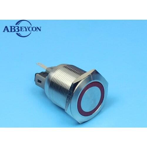 Waterproof 24vdc Ring LED Illuminated Pilot Led Indicator Lamp 22mm Metal Shell Solder Terminal Warning Oven Car Street Light