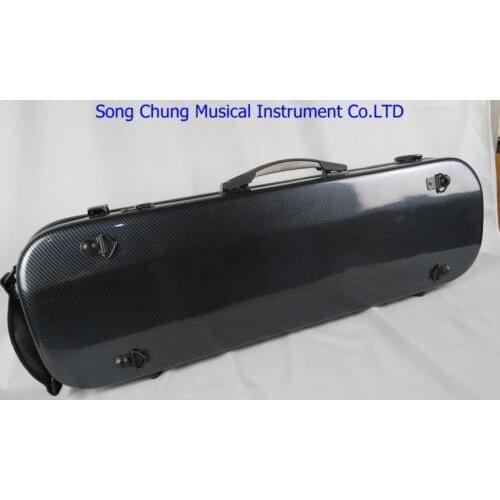 Top quality strengthen fiber violin case With two bows holders