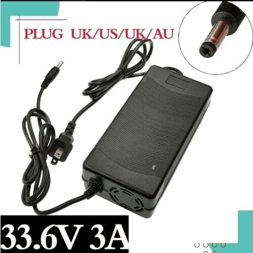 33.6V 3Acharger Fast charging 33.6V 3A polymer lithium battery charger DC 5.5MM * 2.1MM portable charger EU / AU / US / UK Plug