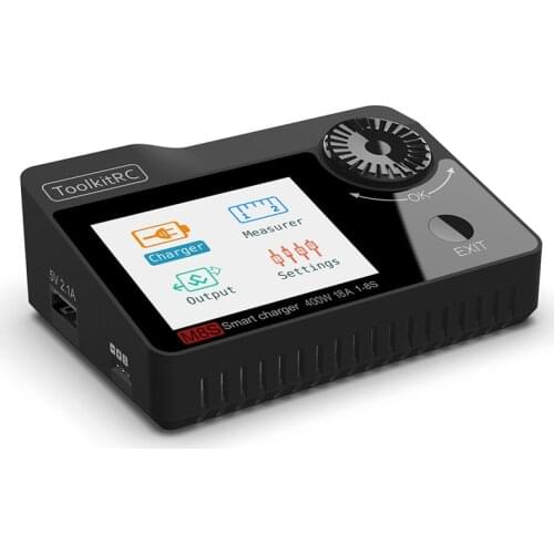 New ToolkitRC M8S 400W 18A 2.4 TFT inch Color LCD Screen Balance Charger Discharger for 2S - 8S Lipo For Rc racing drone battery