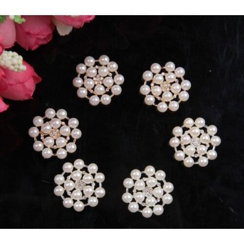 10pcs/lot Fashion Pearl Rhinestone Circular Hand-sewn Buttons DIY Clothing Supporting Material Sewing Craft Accessories