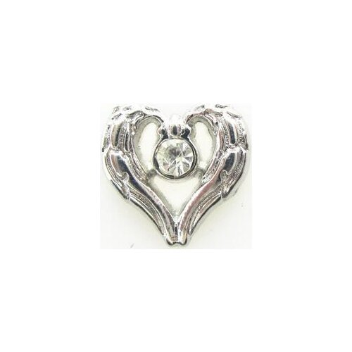 20PCS/lot Crystal Heart DIY Alloy Floating Locket Charms Fit For Glass Living Memory Lockets Fashion Jewelrys