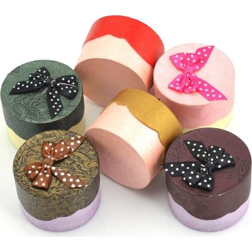 Hot New Hot Sell 24Pcs 5.5*3.5Cm Round Icecream Box Mix Color Paper Ring Jewelry Gift Boxes Wedding Christmas Party Ring boxes