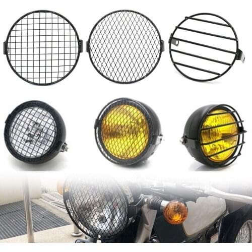 3Style Universal Metal Motorcycle Vintage Headlight Lampshade Protector Mesh Light Retro Light Lamp Cover Motorcycle Accessories