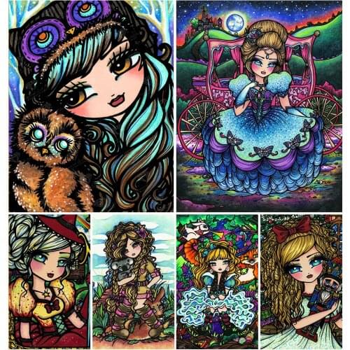 FIYO 5D DIY Diamond Painting Girl Rhinestones Pictures Diamond Embroidery Sale Cartoon Cross Stitch Mosaic Crafts Kit Home Decor