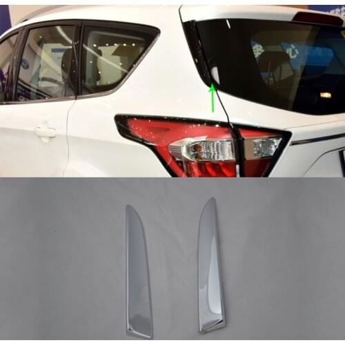 Car Accessories Exterior Decoration ABS Chrome Rear Window Side Triangle Corner Cover Trim For Ford Kuga/Escape 2017 Car-styling