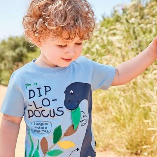 Bambino 2-7Years Little Boys Clothing Baby Costome 100% Cotton New Summer Children Tops Dinosaur T-shirts Dinosaur Clothes