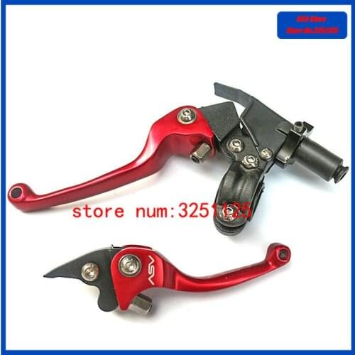 Free shipping 1Pair Motocross Brake Clutch Levers Pit bike Dirt bike ASV Folding Lever Red for Yamaha Kawasaki Honda Race