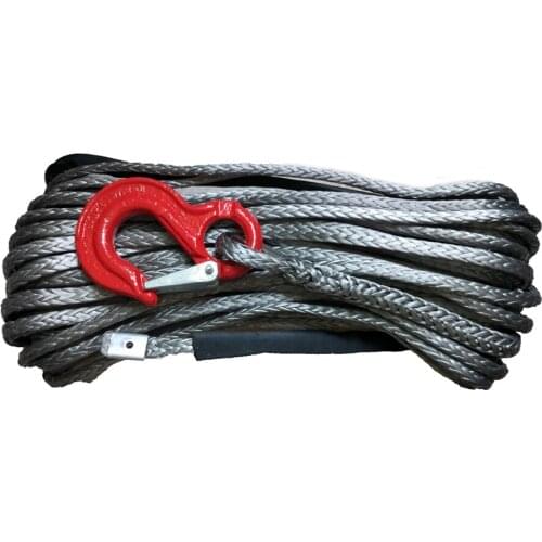Free shipping 16mm x 30m high quality synthetic winch rope UHMWPE fibre with hook
