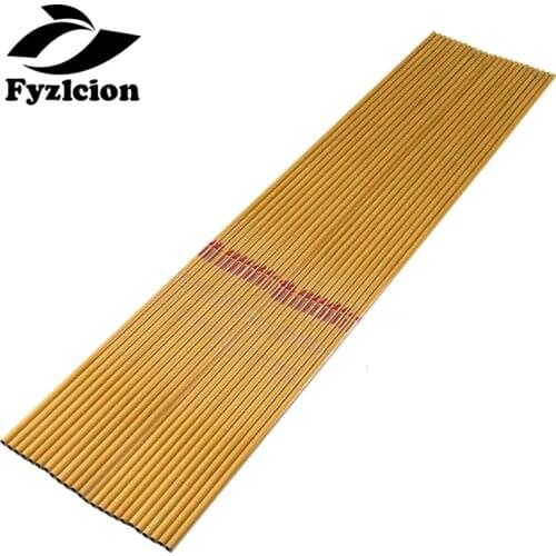 Hunting Archery Bolts 12pcs Carbon Arrow Shafts 32inch Bamboo Skin Spine 400-600 Compound Recurve Bow Crossbow