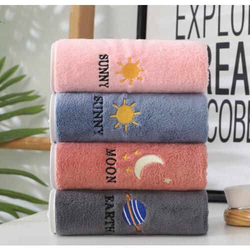 Weather Print Bath Towel Household 35x75cm Quick-drying Cotton Hand Towel Absorbent Thicker Male Female Microfiber Hair Towels