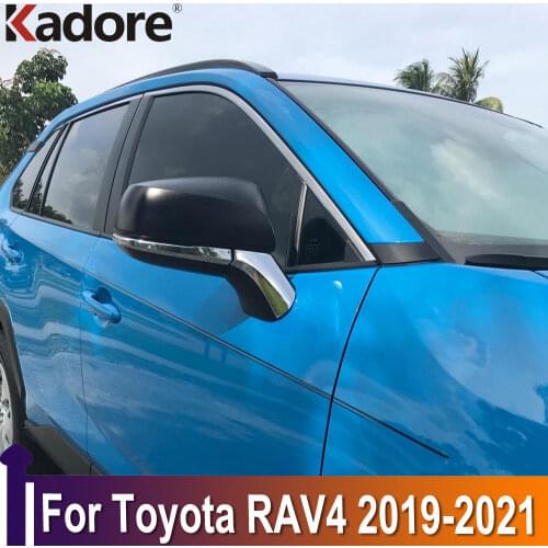For Toyota RAV4 RAV 4 2019 2020 2021 Chrome Accessories Side Door Rear View Mirrors Cover Trim Mirrors A Pillar Sticker