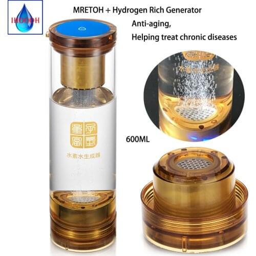 MRETOH Hertz Molecular Resonance Water Hydrogen Generator Bottle H2 Ionizer Electrolysis Help Treat Chronic Diseases Anti-Aging