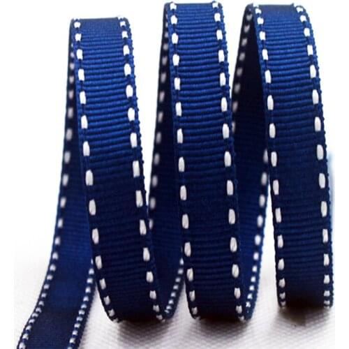 [IuBuFiGo] 3/8"(9mm) Solid Color Stich Grosgrain Ribbon Packing 50yard/lot Free Shipping