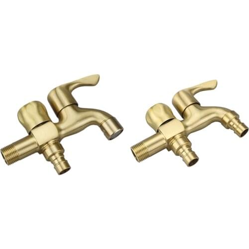 Brass Double Using Washing Machine Faucet Bathroom Corner Faucet Tap Garden Outdoor Mixer