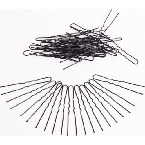 50pcs 6CM Black Waved U-shaped Bobby Pin Hair Barrette Clip Metal Hairpin For Women DIY Hair Sticks Jewelry Accessories