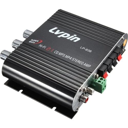 Mini Hi-Fi Stereo Amplifier CES FOR LVPIN 12V 200W MP3 Car Radio Audio power amplifier 2.1CH House Super Bass