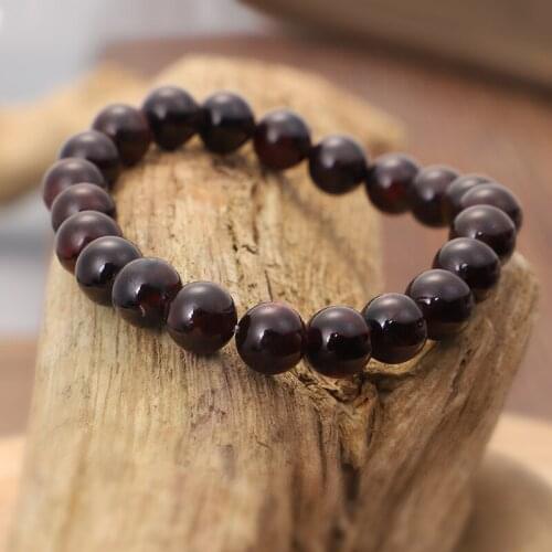Natural Garnet Bracelet Men Bracelets for Women8mm Wine Red Bead Charm Bracelet Men Jewelry Brazaletes Pulseras Mujer