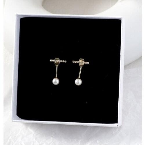 Niche Design High-end S925 Pin Earrings Fashion Temperament Wild Word Pearl Earrings Earrings Women