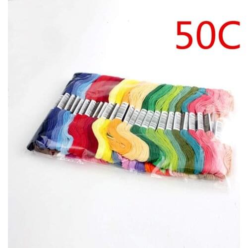 50 pcs Random Color embroidery Thread DIY Silk Line Branch Threads Similar Thread Floss Skein Cross Stitch Thread
